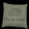 Nordic Kissenhülle Yes we camp dunkelgrün 50 x 50 cm