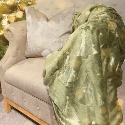 Nordic Weihnachtsdecke olivgrün