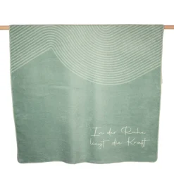 Nordic Wohndecke In der Ruhe liegt die Kraft salbeigrün