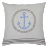 Pad Kissenhülle Mare hellgrau mit hellblauem Anker 45 x 45 cm