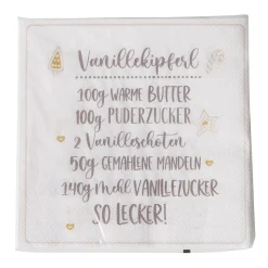 Papierservietten Vanillekipferl weiß