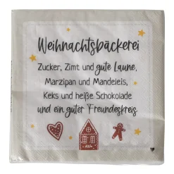 Papierservietten Weihnachtsbäckerei beige