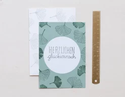 Perlenfischer Postkarte Kreis groß pastellgrün