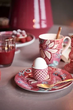 Pip Studio Eierbecher Flower Festival Muscheloptik Dunkelrosa