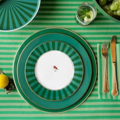 Pip Studio Frühstücksteller Love Birds Streifen grün 21 cm