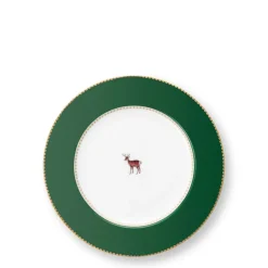 Pip Studio Gebäckteller Love Birds Hirsch dunkelgrün 17 cm