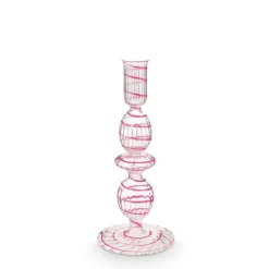 Pip Studio Kerzenhalter Glas gedreht rosa 20 cm