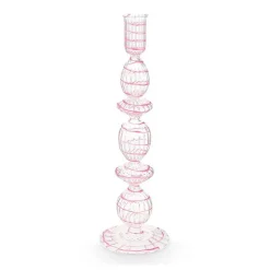 Pip Studio Kerzenhalter Glas gedreht rosa 28 cm