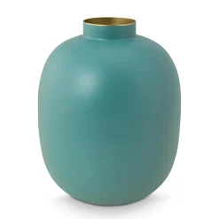 Pip Studio Metallvase blaugrün 32 cm matt
