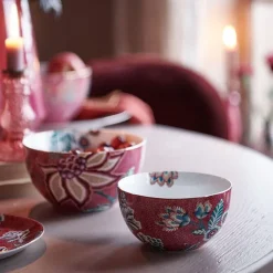 Pip Studio Schale Flower Festival Dunkelrosa 12 cm