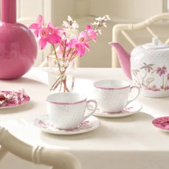 Pip Studio Tasse & Untertasse Jolie Punkte 2er-Set goldfarben rosa