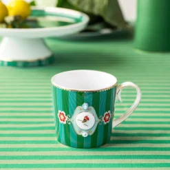 Pip Studio Tasse Love Birds Streifen grün klein