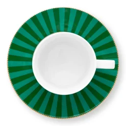 Pip Studio Tasse mit Unterteller Love Birds grün