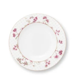 Pip Studio Tiefer Teller Jolie Punkte goldfarben rosa 21,5 cm