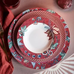 Pip Studio Tiefer Teller Flower Festival Dunkelrosa 21,5 cm