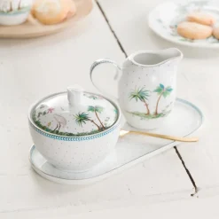 Pip Studio Zucker- und Milchtablett Jolie Punkte goldfarben blau