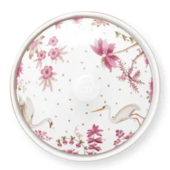 Pip Studio Zuckerdose Jolie Punkte goldfarben rosa