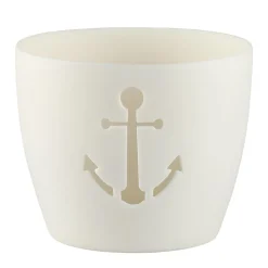 Porzellan Windlicht Anker weiß
