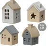 Porzellan-Häuser 4er Set klein