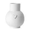 Räder Kugelvase Herz silberfarben