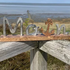 Schriftzug Moin mit Anker