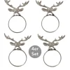 Serviettenring Hirsch Jarle 4er Set silberfarben