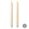 Spitzkerze LED Flackereffekt 2er Set H 24,5 cm creme