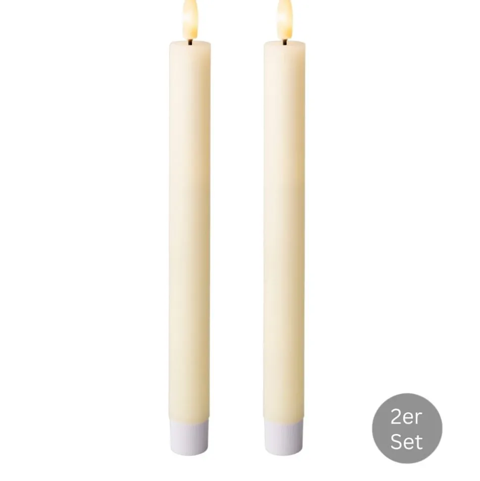 spitzkerze_led_flackereff_SKUfLNSteuzBB_0.webp Spitzkerze LED Flackereffekt 2er Set H 24,5 cm creme