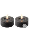 Teelicht LED Flackereffekt 2er Set D 7cm grau