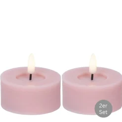 Teelicht LED Flackereffekt 2er Set D 7 cm pink