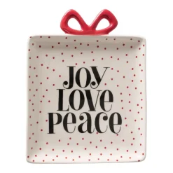 Teller Joy, Love, Peace weiß