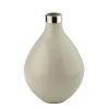 Vase Metall bauchig sandstone 27 cm