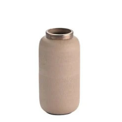 Vase Metall strukturiert sandstone 18 cm