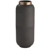 Vase Metall strukturiert schwarz 32 cm