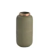 Vase Metall strukturiert olive 18 cm