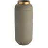 Vase Metall strukturiert olive 32 cm
