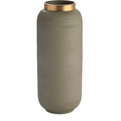 Vase Metall strukturiert olive 32 cm