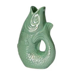 Vase Monsieur Claude Grün schimmernd Mittel