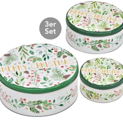 Vorratsdosen Weihnachten rund 3er Set