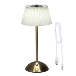 Wiederaufladbare Tischlampe LED H 30,5 cm creme / goldfarben