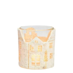 Windlicht Filz weiß klein