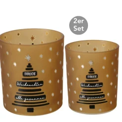 Windlicht Fröhliche Weihnachten 2er-Set