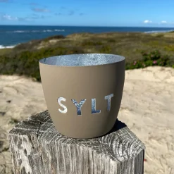 Windlicht im exklusiven Sylt Design Beige Mittel