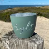 Windlicht im exklusiven Sylt Design Schriftzug Grün Mittel