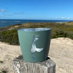 Windlicht im exklusiven Sylt Design Silhouette Grün Groß