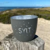 Windlicht im exklusiven Sylt Design Konfetti Dunkelgrau Mittel