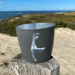 Windlicht im exklusiven Sylt Design Silhouette Dunkelgrau Groß