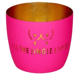 Windlicht Madras All the jingle ladies pink-goldfarben