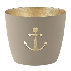 Windlicht Madras Anker sandstone-goldfarben mittel