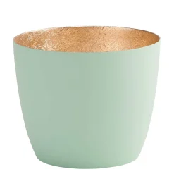 Windlicht Madras aqua-goldfarben mittel